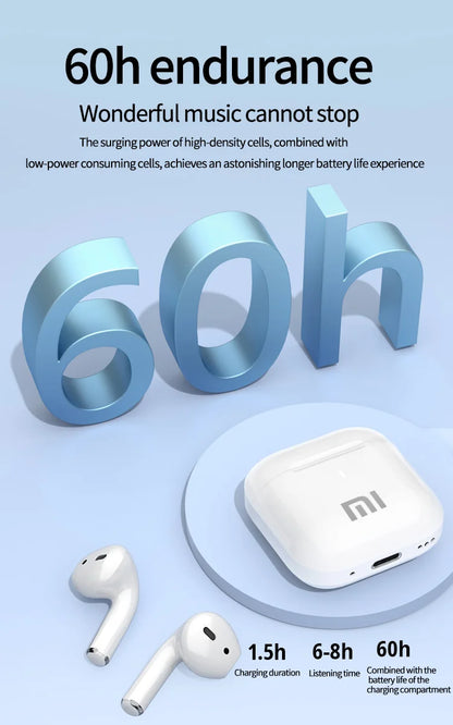 سماعات أذن لاسلكية XIAOMI AP05 True Wireless Buds5 صوت ستيريو عالي الدقة بتقنية البلوتوث 5.3 من MIJIA مع ميكروفون لنظامي التشغيل Android وiOS